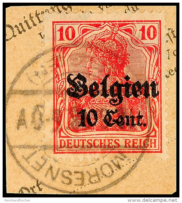 "MORESNET 11.6.18", Klar Auf Postanweisungsausschnitt 10 C., Katalog: 14 BSMORESNET 11. 6. 18, Clear On Money... - Otros & Sin Clasificación