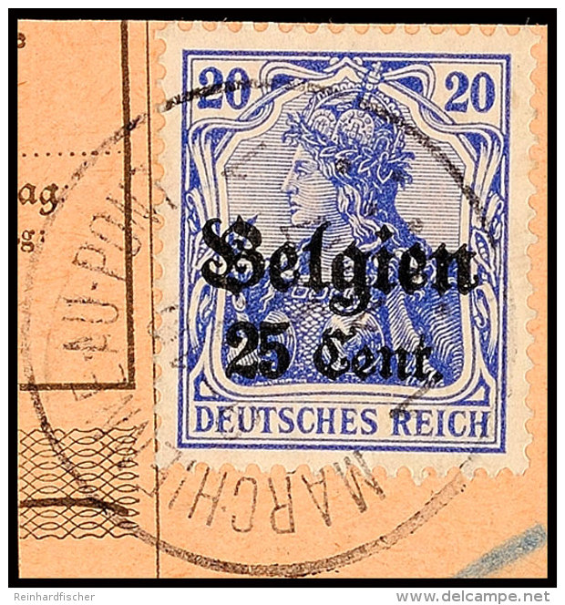 "MARCHIENNE-AU-PONT 1 12 II 1917", Klar Auf Postanweisungsausschnitt 25 C., Katalog: 18 BSMARCHIENNE-AU-PONT 1... - Autres & Non Classés