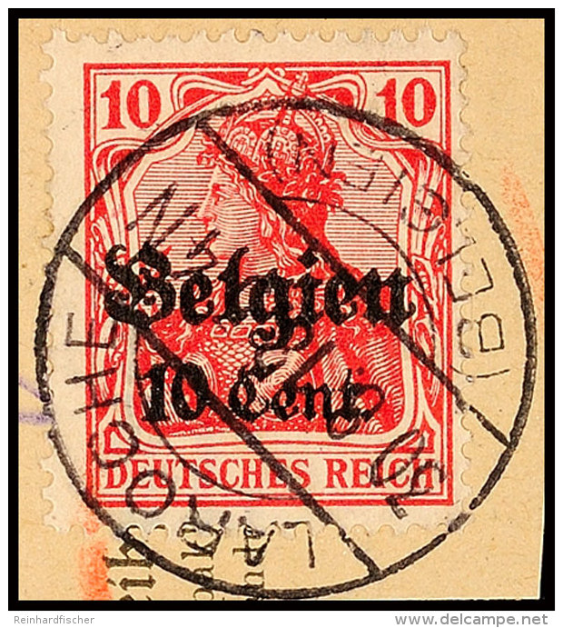 "LAROCHE 30.8.18", Klar Und Zentr. Auf Paketkartenausschnitt 10 C., Katalog: 14 BSLAROCHE 30. 8. 18, S.O.T.N On... - Autres & Non Classés