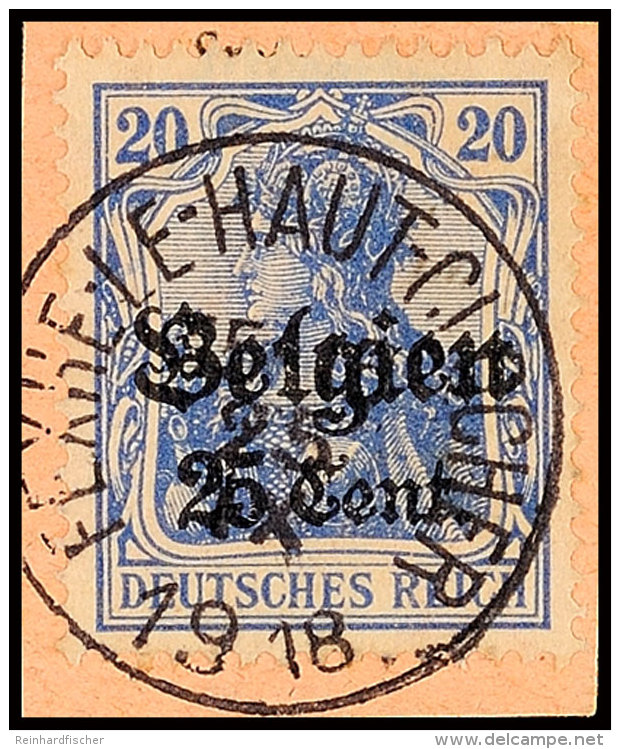 "FEXHE-LL-HAUT-CLOCHER 25 IX 1918", Klar Und Zentr. Auf Postanweisungsausschnitt 25 C., Katalog: 18 BSFEXHE LL... - Autres & Non Classés