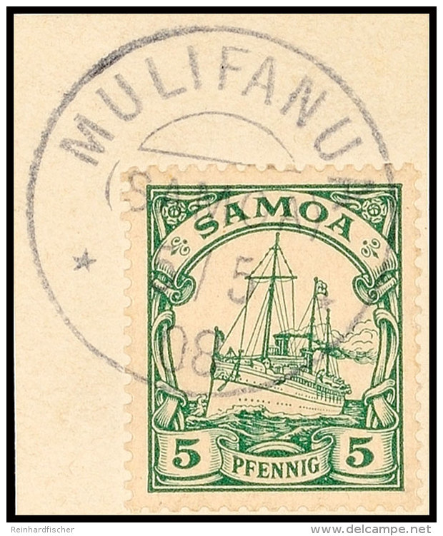 MULIFANUA (SAMOA) 5/5 08, Vollständiger Abschlag Auf Tadellosem Briefstück, Gepr. Jäschke-L. BPP,... - Samoa