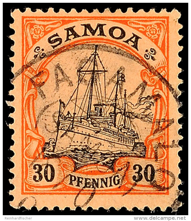 FAGAMALO 18/10 0?, Klar Und Zentrisch Auf 30 Pfg Kaiseryacht, ARGE 40.-, Katalog: 12 OFAGAMALO 18 / 10 0?,... - Samoa