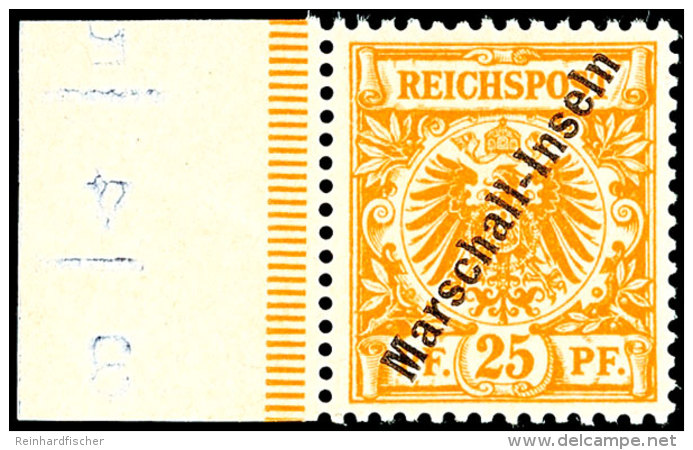 25 Pf. Urdruckausgabe Tadellos Postfrisch Vom Linken Bogenrand, Gepr. Bothe BPP Und Fotoattest... - Marshall Islands