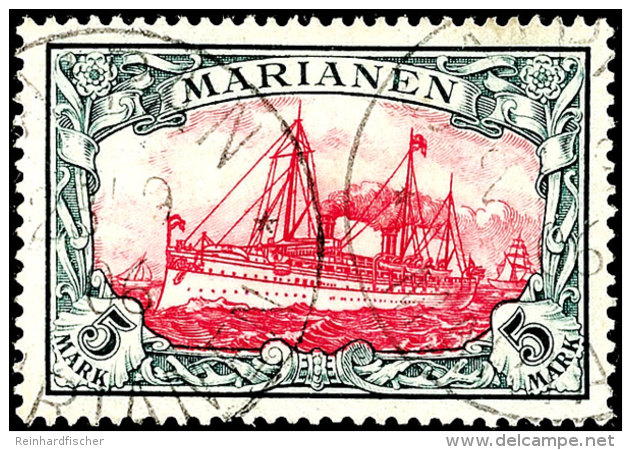 5 Mark Kaiseryacht Tadellos Gestempelt "SAIPAN 23/9 06", Tiefst Gepr. Bothe BPP, Mi. 600.-, Katalog: 19 O5 Mark... - Mariannes