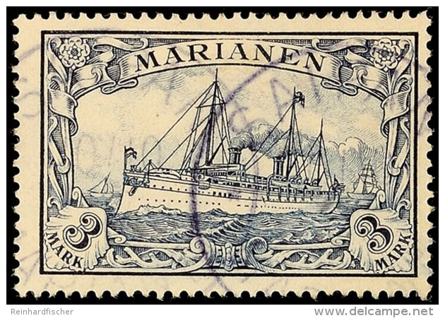 3 Mark Kaiseryacht Tadellos Gestempelt, Mi. 160.-, Katalog: 18 O3 Mark Imperial Yacht Neat Cancelled, Michel... - Islas Maríanas