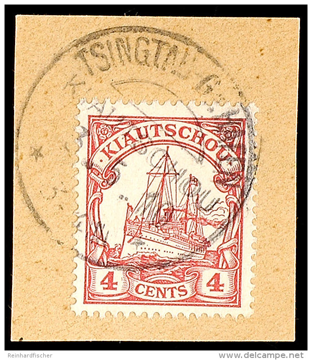 TSINGTAU-Gr- HAFEN KIAUTSCHOU 3.5.10, Recht Klar Auf Pracht-Briefstück Mit Mi.-Nr. 20, Katalog: 20... - Kiautchou