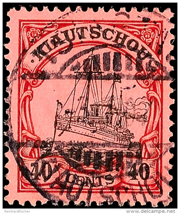 40 C. Kaiseryacht Mit Wz., Tadellos Gestempelt, Gepr. Jäschke-L. BPP, Mi. 65.-, Katalog: 33 O40 C.... - Kiautchou