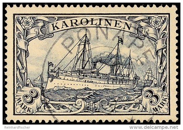 3 Mark Kaiseryacht Tadellos Gestempelt, Gepr. Jäschke-Lantelme BPP, Mi. 170.-, Katalog: 18 O3 Mark... - Islas Carolinas