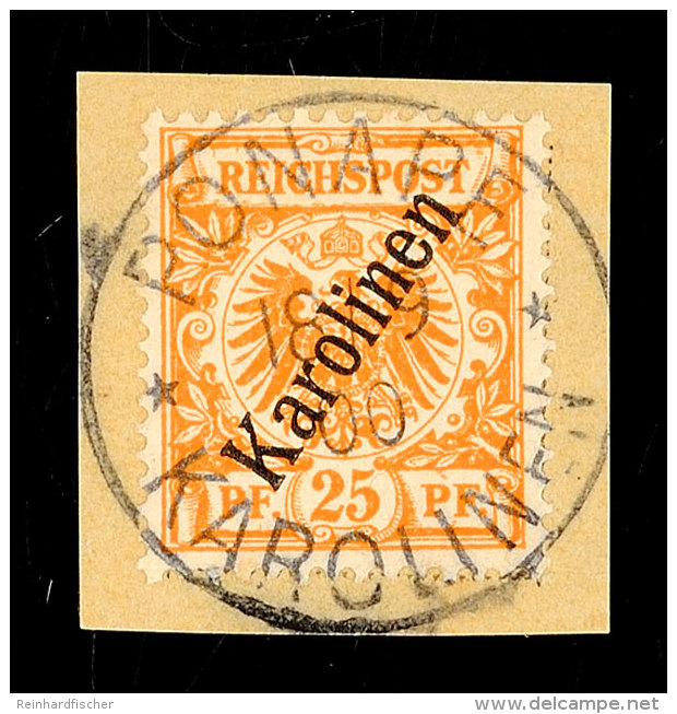 25 Pfg Steiler Aufdruck, Luxus-Briefstück Mit Stempel "PONAPE 18/9 00", Sign. Dietrich, Katalog: 5IIa BS25... - Carolines