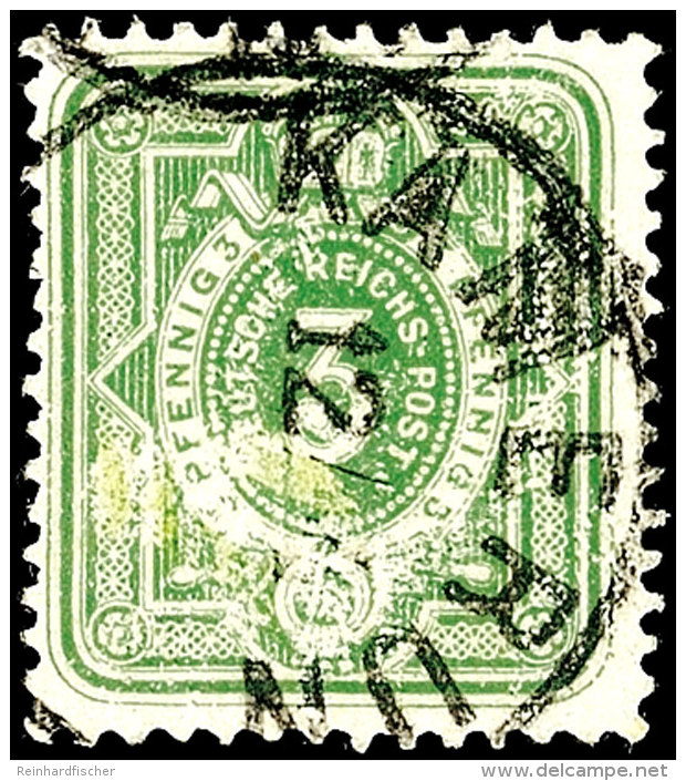 5 Pf. Gelblichgrün Ideal Zentrisch Gestempelt "KAMERUN" (ohne Jahreszahl!) (Steuer X 3), Leicht Erhöht... - Cameroun