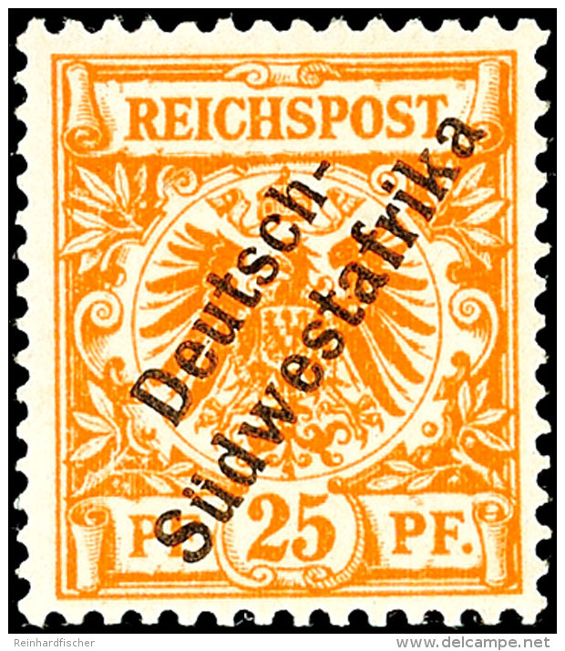 25 Pf. Dunkelorange Tadellos Postfrisch, Tiefst Gepr. Czimmek BPP, Mi. 1300,-, Katalog: 9b **25 Pf. Dark Orange... - German South West Africa