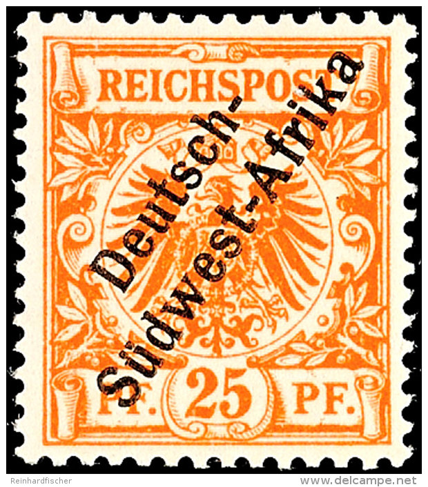 25 Pf. Dunkelorange Tadellos Postfrisch, Gepr. Gentzsch Und Dr. Wittmann, Sowie Fotoattest Dr. Hartung:... - África Del Sudoeste Alemana