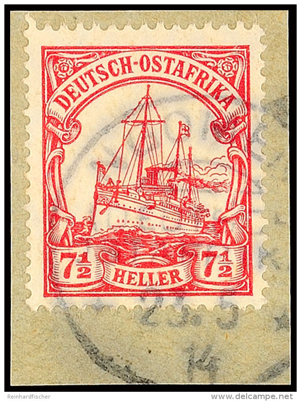 NGOMENI 23.5 14, Klar Auf Briefstück 7&frac12; Heller Kaiseryacht, Katalog: 32 BSNGOMENI 23. 5 14, Clear... - Afrique Orientale