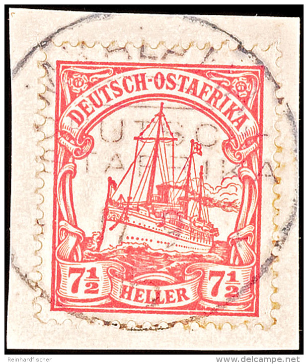 MKALAMA 17.9 15, Kriegsdatum Klar Und Zentrisch Auf Briefstück 7&frac12; Heller Kaiseryacht, Katalog: 32... - África Oriental Alemana