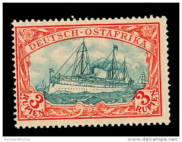 3 Rupien Kriegsdruck Tadellos Postfrisch, Tiefst Gepr. Siebentritt BPP, Mi. 150,-, Katalog: 39IIBII **3 Rupee... - Deutsch-Ostafrika