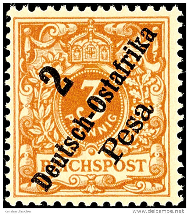 2 Pesa Auf 3 Pf. Lebhaftbraunocker Tadellos Postfrisch, Tiefst Gepr. Dr. Hartung, Mi. 500,-, Katalog: 6c **2... - Afrique Orientale