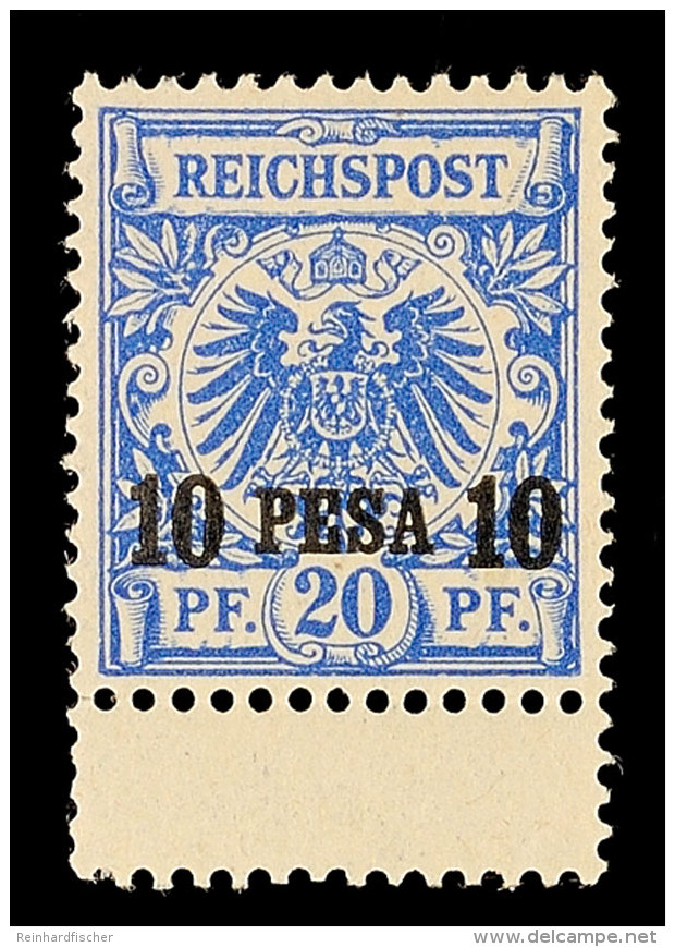 10 Pesa Auf 20 Pf. Tadellos Postfrisch Mit Unten Anhängendem Zwischensteg, Tiefst Gepr. Pauligk BPP, Mi. 140,-... - África Oriental Alemana