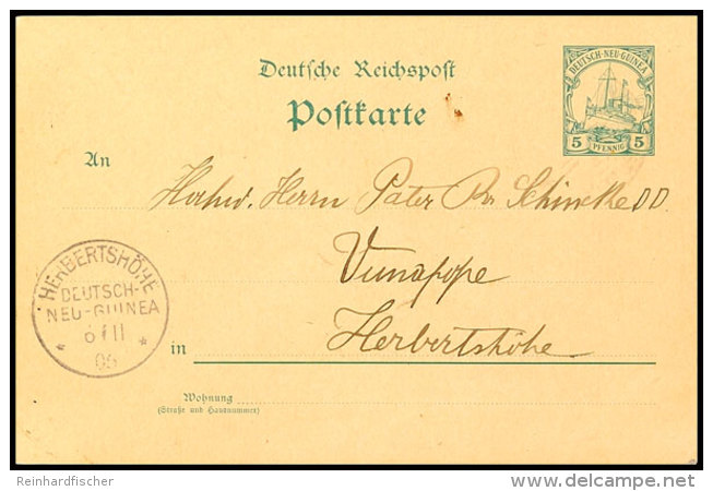 DEUTSCHE SEEPOST NEU-GUINEA-ZWEIGLINIE C  6/11 06 Mit Aushilfsjahreszahl Zart Auf GA-Karte 5 Pf. Kaiseryacht Vom... - Nueva Guinea Alemana