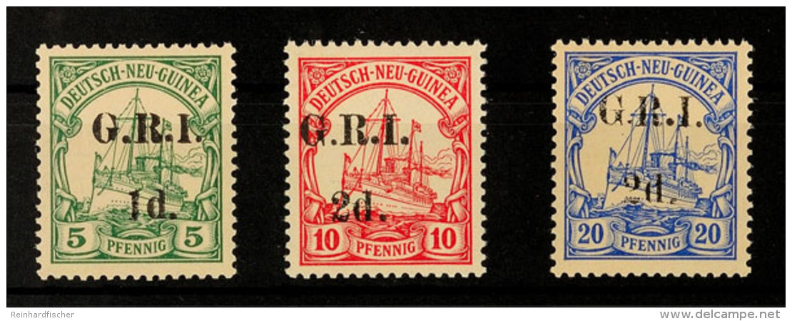 1 D. Auf 5 Pf. Bis 2 D Auf 20 Pf. Je Mit Aufdruck Type II Tadellos Postfrisch, Mi. 135,-, Katalog: 2II/4II **1... - Nueva Guinea Alemana