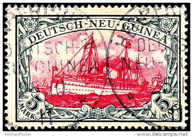 3 Pfg Bis 5 Mark Kaiseryacht, Kpl. Gestempelter Satz, 1 M. Auf Briefstück, 5 M. Gepr. Bothe BPP Mit... - Nueva Guinea Alemana