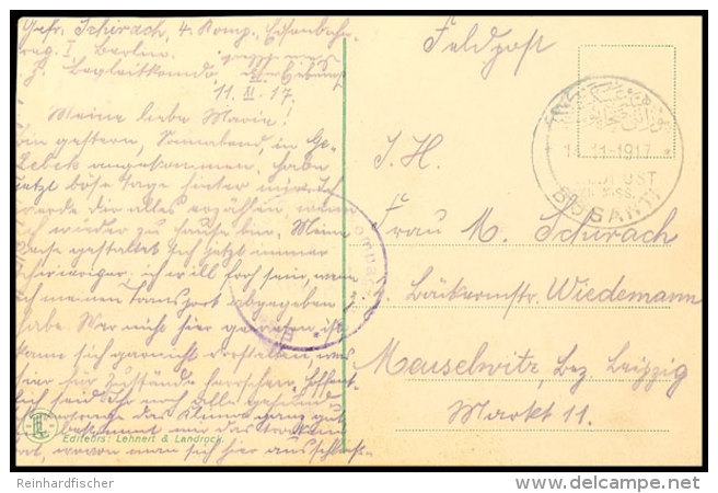 "BOSANTI 14.11.1917", Klar Auf Feldpost-Ansichtskarte Mit Undeutlichem Briefstempel Einer Eisebahner-Einheit Und... - Turquia (oficinas)