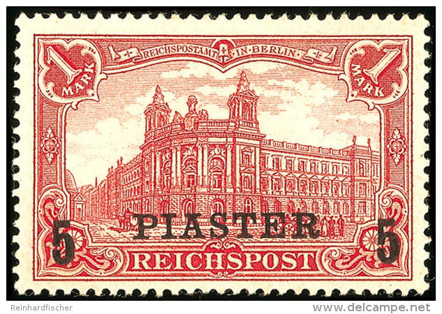 5 Piaster Auf 1 Mk Reichspost, Aufdrucktype II, Ungebrauchtes Kabinettstück (180,-), Katalog: 20II *5... - Turquie (bureaux)