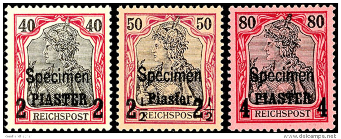 10 Para Auf 5 Pf Bis 4 Piaster Auf 80 Pf Je Mit Zusätzlichem Aufdruck "Specimen" Tadellos Postfrisch, Gepr.... - Turquia (oficinas)