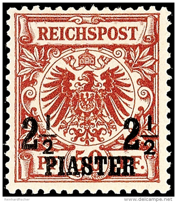 2 1/2 Piaster Auf 50 Pf. In C-Farbe Tadellos Postfrisch, Gepr. Bothe BPP, Mi. 1400,-, Katalog: 10c **2 +... - Turquie (bureaux)