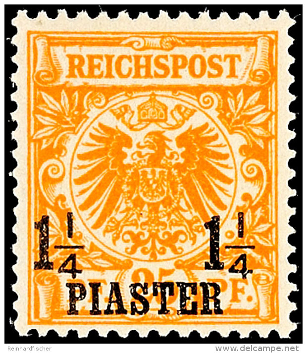 1 1/4 Piaster Auf 25 Pf. Gelblichorange Tadellos Postfrisch, Mi. 160,-, Katalog: 9b **1 + Piastre On 25 Pf.... - Turquie (bureaux)