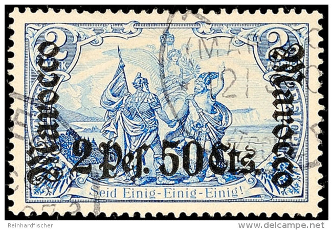 2 Pes 25 Cent Auf 2 Mark Deutsches Reich Mit Zähnung A, Tadellos Gestempelt, Altsignatur, Mi. 180,-, Katalog:... - Maroc (bureaux)