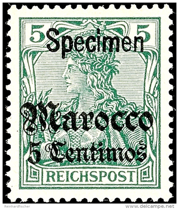 5 C. Reichspost, Aufdruck Frakturschrift Und "Specimen", Ungebraucht, Mi. 350,-, Katalog: 20SP *5 C.... - Marruecos (oficinas)