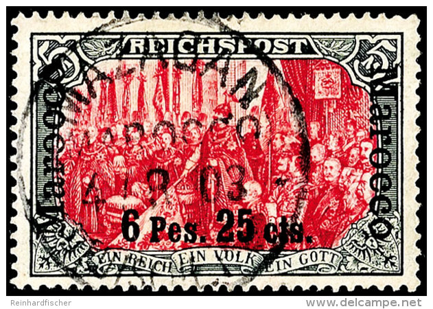 3 C. Auf 3 Pf. Bis 6.25 Pes. Auf 5 Mark überkomplett Tadellos Gestempelt, Mit 17I/I+I/II, 18I/I+I/II. Nr. 19... - Deutsche Post In Marokko