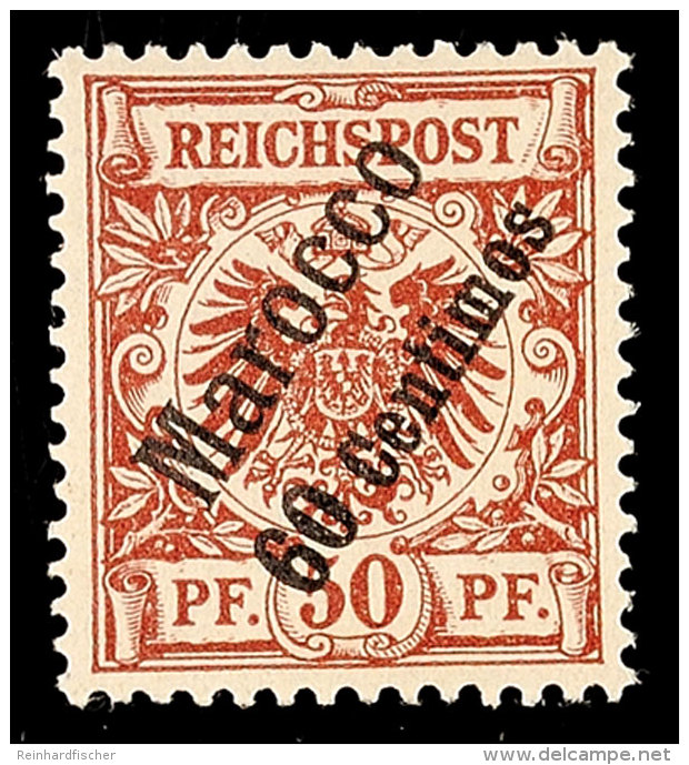 60 C. A. 50 Pfg Lebhaftrötlichbraun, Tadellos Postfrisch Ohne Jegliche Signatur, Mi. 80.-, Katalog: 6 **60... - Maroc (bureaux)