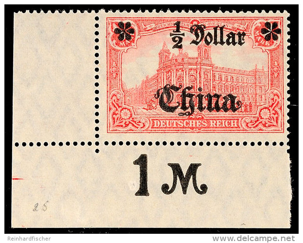 1/2 Dollar A. 1 Mk Germania Mit Wz., Kriegsdruck, Zähnung B, Wertaufdruck Nach Rechts, Linkes Unteres... - Chine (bureaux)