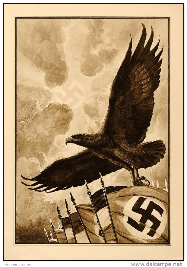 1933, "Adler über Fahnenbanner Mit Hakenkreuz" (Lx 9), Gebraucht, Pracht  BF1933, "eagle Over Flag With... - Autres & Non Classés