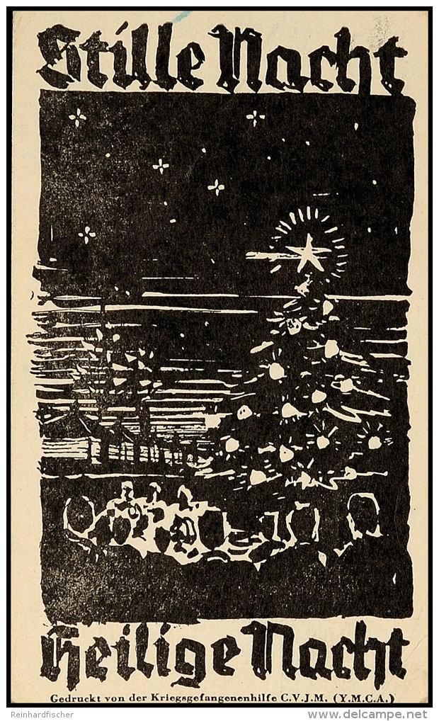 Stacheldraht-Illustration "Stille Nacht. Heilige Nacht" Als Kriegsgefangenenpost USA 1944, Vordruckkarte Mit... - Autres & Non Classés