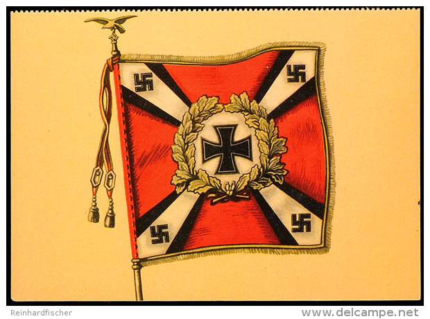 1940 (Ca.), Flagge Der Flakartillerie (Bild 24), Colorkarte Aus Dem Kriegsopfer-Wandkalender Der... - Autres & Non Classés