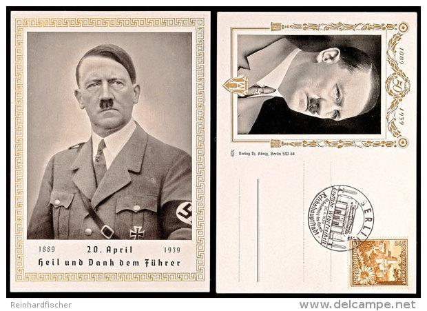 1939, Hitlers 50 Geburtstag, 2 Verschiedene Karte Eine Aus Dem Verlag "Otto Hoppe Berlin C2" Die Andere Aus Dem... - Otros & Sin Clasificación