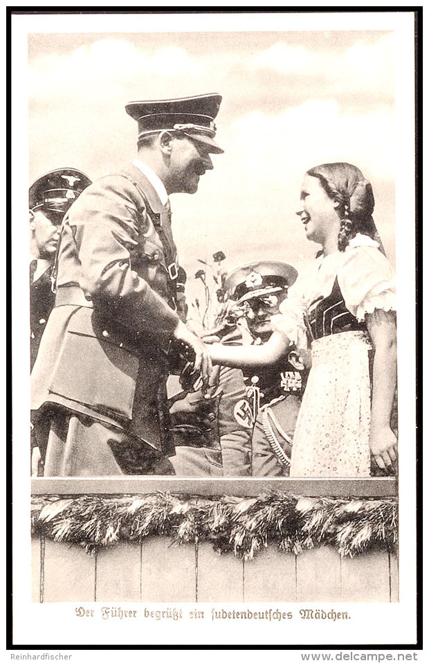 1938, Der Führer Begrüßt Ein Sudetendeutsches Mädchen, S/w Fotokarte Bild 88, Verlag O.... - Autres & Non Classés