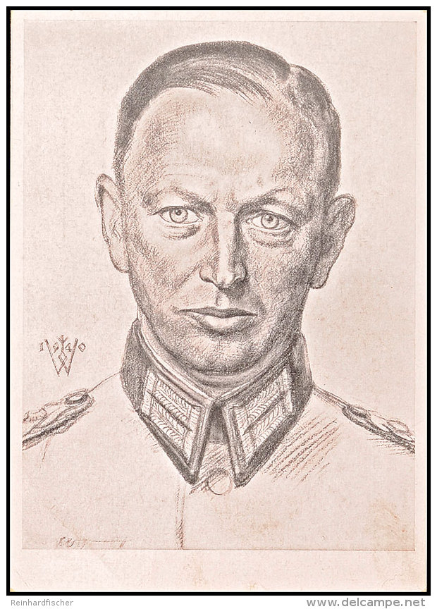 1940, Oberst Buschenhagen, Chef Des Stabes Im Norwegen-Feldzug, S/w VDA-Willrichkarte P1.R8.Nr.1, Per Feldpost Von... - Otros & Sin Clasificación