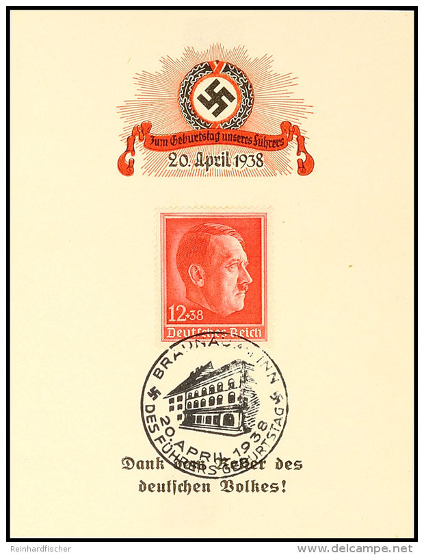 1938, "Zum Geburtstag Unseres Führers 20 April 1938/Dank Dem Retter Des Deutschen Volkes", Kl. Color... - Otros & Sin Clasificación