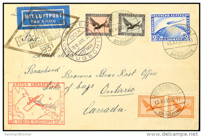 1930, Bunt Frankierter Brief Mit Aufgabe FRIEDRICHSHAFEN 13.XI.30 Mit Bordpost-Stempel Vom 30.JAN.31. Via Rio De... - Autres & Non Classés