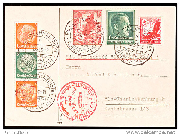 1938, Sudetenland-Fahrt LZ 130, Abwurf Reichenberg, Hübsch Frankierte Postkarte Nach Berlin-Charlottenburg,... - Autres & Non Classés