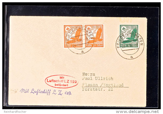 1936, 1. Postfahrt LZ 129, Auflieferung Friedrichshafen, Brief Mit Steinadler-Frankatur Nach Plauen/Vogtland,... - Otros & Sin Clasificación