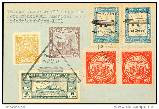 1931, 3. Südamerikafahrt, Paraguayische Post, R-Ganzsachenkarte Mit Beidseitiger Zufrankatur (u. A. Beide... - Autres & Non Classés