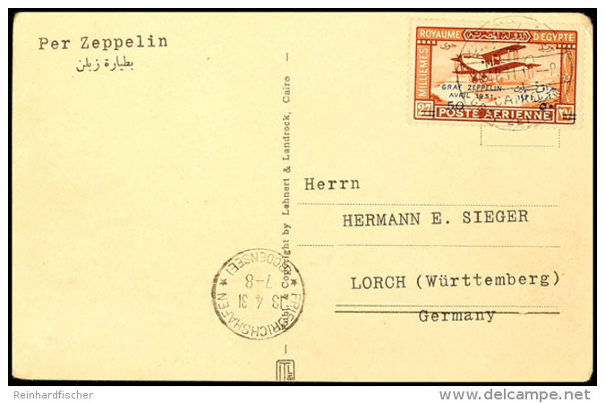 1931, Landungsfahrt Nach Ägypten, Ägyptische Post Mit Postsonderfahrt Cairo, Karte Mit Sondermarke 50 Auf... - Autres & Non Classés