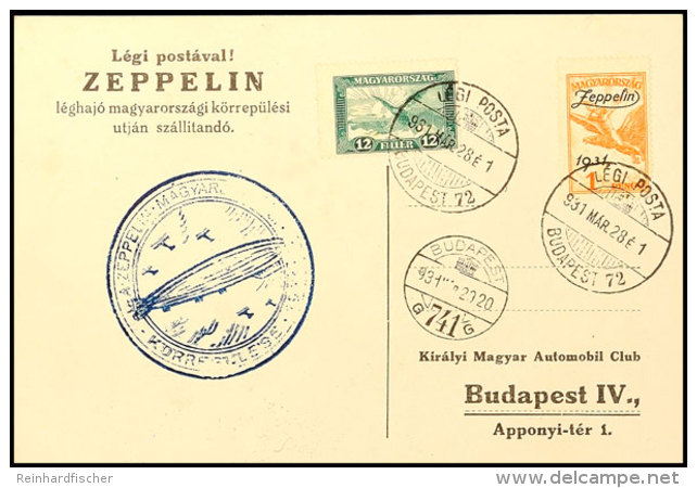 1931, Landungsfahrt Nach Ungarn, Ungarische Post, Rundfahrt Budapest Mit Ankunftsstempel, Vordruckkarte Mit... - Autres & Non Classés