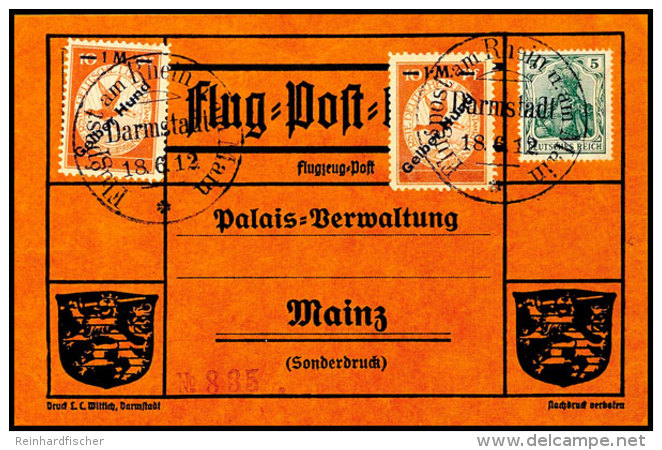 1 M. Gelber Hund, Zweimal Auf Oranger Flugpostkarte Mit Sekula-Beschriftung No. 835 Und 5 Pfg. Germania Sowie... - Otros & Sin Clasificación