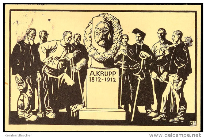 1912, Hundertjahrfeier Krupp, Bedarfsgebraucht Von "ESSEN 20.2.14" Nach Düsseldorf, Minieckknick Links Unten,... - Otros & Sin Clasificación