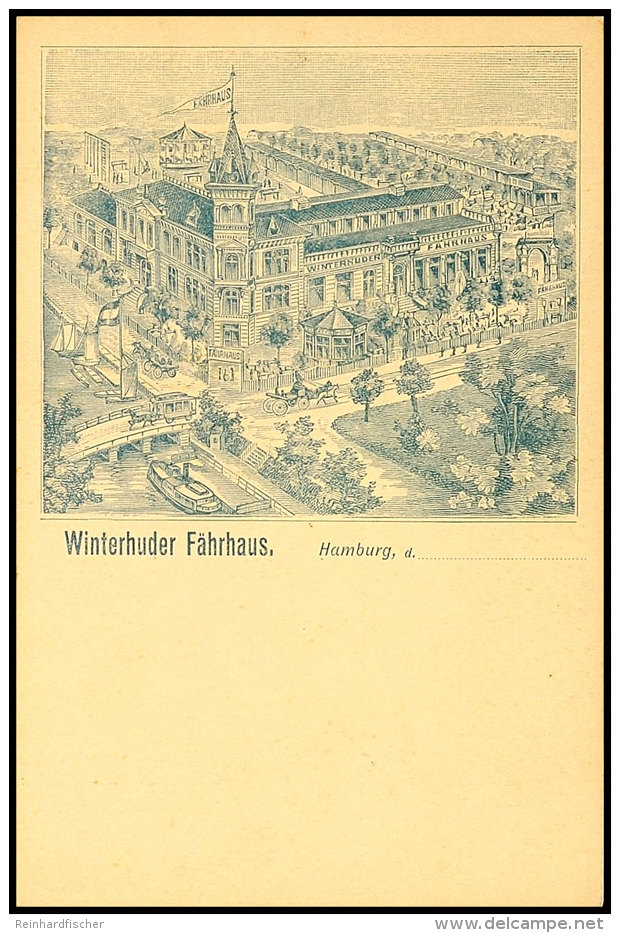 5 Pfg. Privat-Ganzsachenkarte "Winterhuder Fährhaus.Hamburd, D...." Mit Abb. "Schiffe,... - Autres & Non Classés